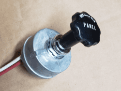 Panel light dimmer and knob