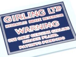 Girling reservoir decal